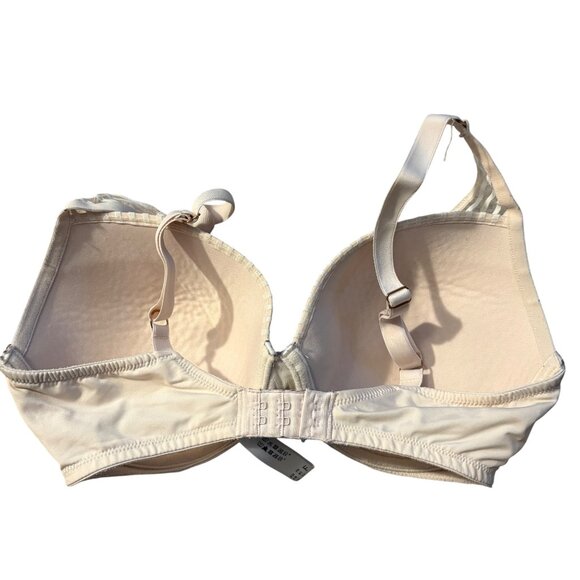 Marie Jo L'aventure Ivory Striped Underwire Padded Bra 32F Adjustable Straps Hoo - Picture 3 of 3